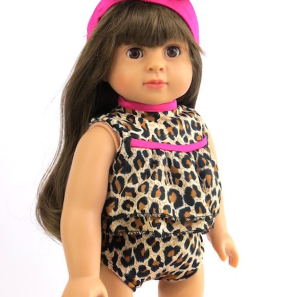 Leopard Print 3PC Swimsuit for AG Dolls - Picture 2 of 2